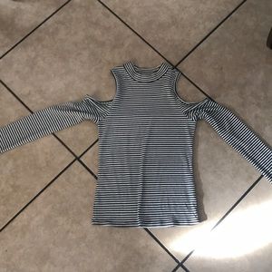 Striped halter neckline shirt